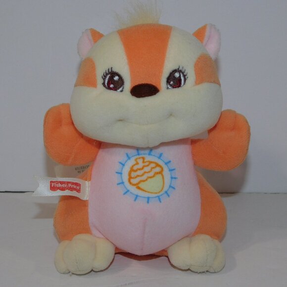 VTG 1998 Fisher Price Peaceful Planet 6" Baby Plush Rattle Chipmunk  stuffed - Picture 1 of 7